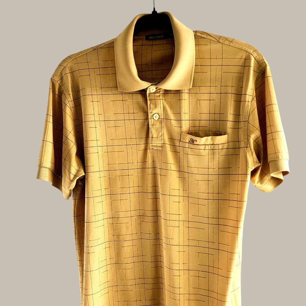 Vintage Herrlich - Polo - Amber with faint plaid- Medium